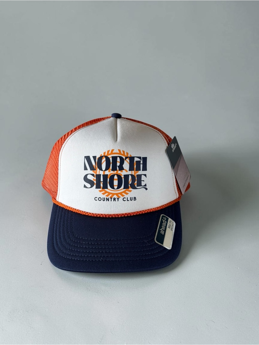 North Shore Country Club Trucker Hat - White/Orange/Navy